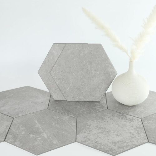 W&S 24-Sheet Hexagon Peel and Stick Floor Tile