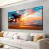Beach Sunset Canvas Wall Art, 24" x 48"