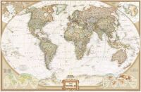 National Geographic World Executive Wall Map, Antique Style, 46 x 30.5 inches