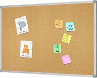 Lockways Cork Board Bulletin Board, 36" x 24"
