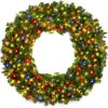 30" Pre-Lit Artificial Fir Christmas Wreath w/ Multicolor LED Lights, PVC Tips