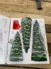 Set of 3 Pre-Lit Ceramic Tabletop Christmas Trees - 2