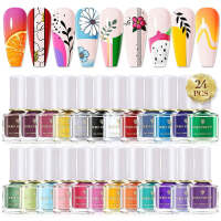 24 Colors Nail Stamping Polish Set