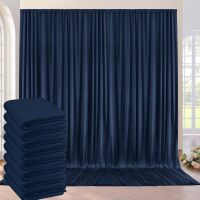 40ft&times;10ft Navy Blue Wrinkle Free Backdrop Curtains for Parties, 8 Panels 5&times;10ft Thick Silky Polyester Navy Photo Backdrop Drapes Curtains for Graduation Party Birthday Baby Shower Wedding Photography