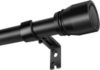 1&rdquo; Diameter Curtain Rods Itself is 30 to144 inch 1 Pack Fit 30-142 inch, 66 to 120 inch Window with Heavy Duty Adjustable Rod Matte Black Splicing Metal Extra Long Curtain Rod for Windows