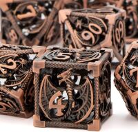 Hollow DND Dice Set D&D with Gifts Box, 7pcs Polyhedral Metal D and D Dice for Role Playing Game, Dungeon Dragon Dice D20 D12 D10 D8 D6 D4