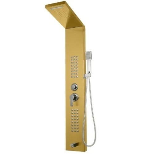 Gold 50" Shower Panel with Adjustable Shower Head