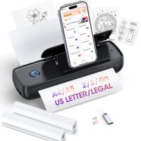 Portable Thermal Printer, Wireless & Bluetooth Mini Inkless Printer for Travel, Office, Home