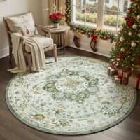 6FT Round Rug,Rugs for Living Room,Soft Green Circle Rug,Machine Washable Rugs for Bedroom,Non Slip Carpet, Rug for Dining Room Living Room Bedside Office