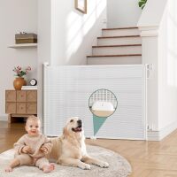 Retractable Baby Gates Extra Wide | Tall Dog Gates for Stairs | Indoor/Outdoor Use | Child Gates for Doorways, Deck, Porch, Hallways, Patio