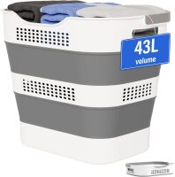 Collapsible Laundry Basket with Handles, Foldable Laundry Basket Plastc,Pop Up Tall Storage Container/Organizer/Clothes Hamper for Laundry, 2 Pack