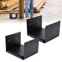 Nominal 10x10 Post Base for Concrete, 2-Pack Standoff 9.5x9.5 Post Bracket Anchor, Deck Post Base, Pergola Brackets Kit, Black