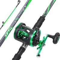 Progressive Glass Fishing Pole Conventional Reel Combo Medium Heavy for Catfish Salmon and Steelhead-7'0"