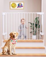 29.2&ndash;43" Baby Gate for Stairs, Wall-Mounted (Drill Required), Expandable No Bottom Bar Dog Gate, Auto Close Extra Wide Walk Thru, Pet & Toddler Proof Gate, Top & Bottom of Stairways
