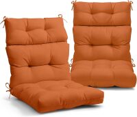 EAGLE PEAK Tufted Outdoor/Indoor High Back Patio Chair Cushions, Set of 2