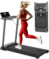 Treadmill with Handles, Folding Foldable Electric Treadmills for Home Small, 3.0HP Walking Pad Treadmills with Handle Bar, 3 in 1 Under Desk Treadmill with Remote Control, LED Display, 320LBS Capacity