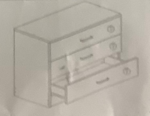 Three Drawer End Table, E-Comm Return, Sold As-is