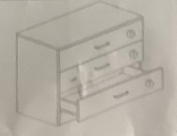 Three Drawer End Table, E-Comm Return, Sold As-is