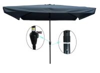Rectangular Patio Umbrella Outdoor Market Umbrella with Crank & Tilt for Garden Pool Area