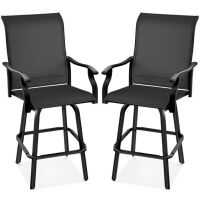 Set of 2 Swivel Barstools w/ 360 Rotation, All-Weather Mesh