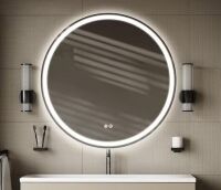 Sxiawe 31 in. W x 31 in. H Round LED Anti-Fog Frameless Wall Mirror Bathroom Vanity Mirror With Front Light And Backlight