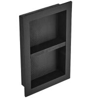VEVOR 16 in. W x 24 in. H x 3.5 in. D Shower Niche Ready for Tile Double Shelf Organizer in Black