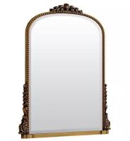 Antique Gold 24 in. W x 32 in. H Arched Modern Polyurethane Framed Wall Mirror