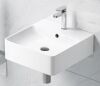 Eridanus Turner Crisp White Vitreous China 16 in. Square Wall-Mount Vessel Sink with Faucet Hole and Overflow