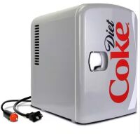Diet Coke 4L Cooler/Warmer with12V DC and 110V AC Cords, 6 Can Portable Mini Fridge