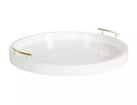 Kate and Laurel Lipton White MDF Decorative Tray