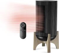 Lasko Artisan Series Oscillating Ceramic Space Heater w/ Thermostat, Timer, 2 Heat Settings, Remote Control, 15.5&rdquo;, Black, 1500W