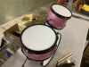 Kids Beginner 3-Piece Drum, Musical Instrument Set w/ Sticks, Stool, Pedal - 2