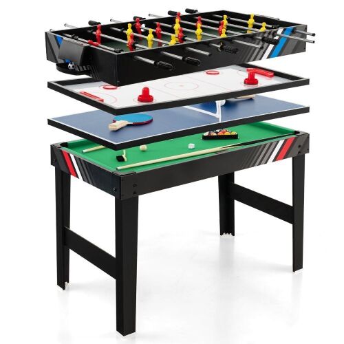 4-in-1 Multi Game Table Set w/ Air Hockey, Table Tennis, Billiards, Foosball