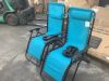 Set of 2 Adjustable Zero Gravity Patio Chair Recliners w/ Cup Holders