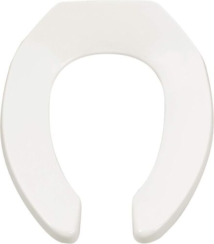 Lot of (4) American Standard Commercial Elongated Open Front Toilet Seat with Stainless Steel Hinge, White