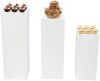 White Metal Square Pedestal Display Stands, 3 pc