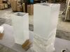 White Metal Square Pedestal Display Stands, 3 pc - 2