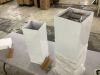 White Metal Square Pedestal Display Stands, 3 pc - 3