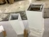 White Metal Square Pedestal Display Stands, 3 pc - 4
