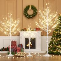 Lighted Birch Tree Set of 3