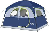 UNP Tents 6 Person Double Layer Family Camping Tent with 1 Mesh Door & 5 Large Mesh Windows, 10' x 9' x 78"