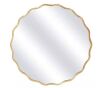 Hochwertiges 23.5 in. W x 23.5 in. H Round Gold Aluminum Alloy Framed Scalloped Wavy Wall Mirror
