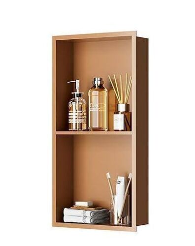 Simple Project Stainless Steel Shower Niche 12 x 4 x 24 in. Rose Gold