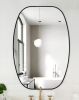 LuxHomez 20 in. W x 30 in. H Modern Oval Aluminum Frame Black Wall Mirror