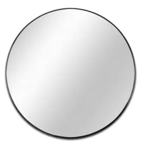 TA 24 in. x 24 in. Black Modern Round Framed Decorative Mirror