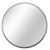 TA 24 in. x 24 in. Black Modern Round Framed Decorative Mirror
