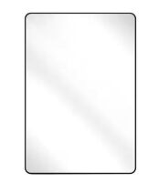 24 in. W x 36 in. H Rectangular Aluminum Alloy Framed Rounded Black Wall Mirror