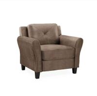 Lifestyle Solutions Harvard Brown Microfiber with Round Arm Chair
