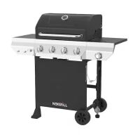 Nexgrill 4-Burner Gas Grill with Side Burner in Black