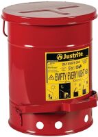 Justrite 6 Gallon Galvanized Steel Oily Waste Can, 16" x 12"